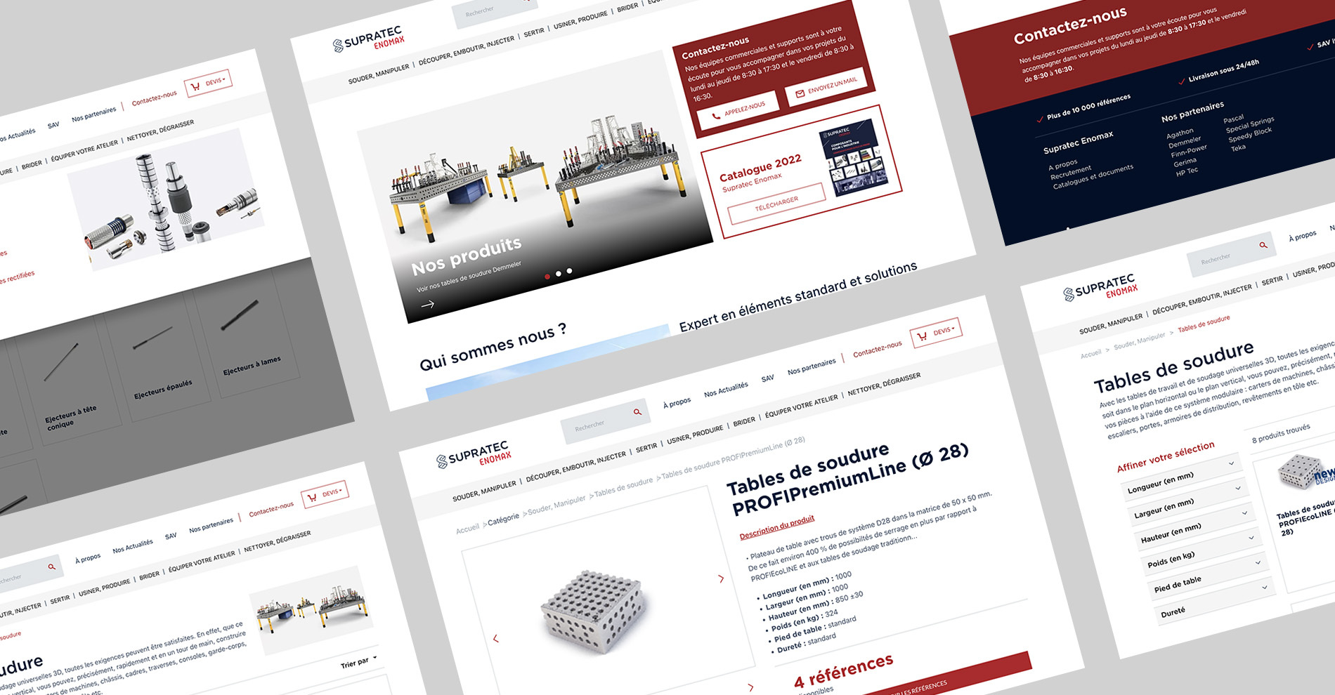 Mockup du site internet de Supratec Enomax