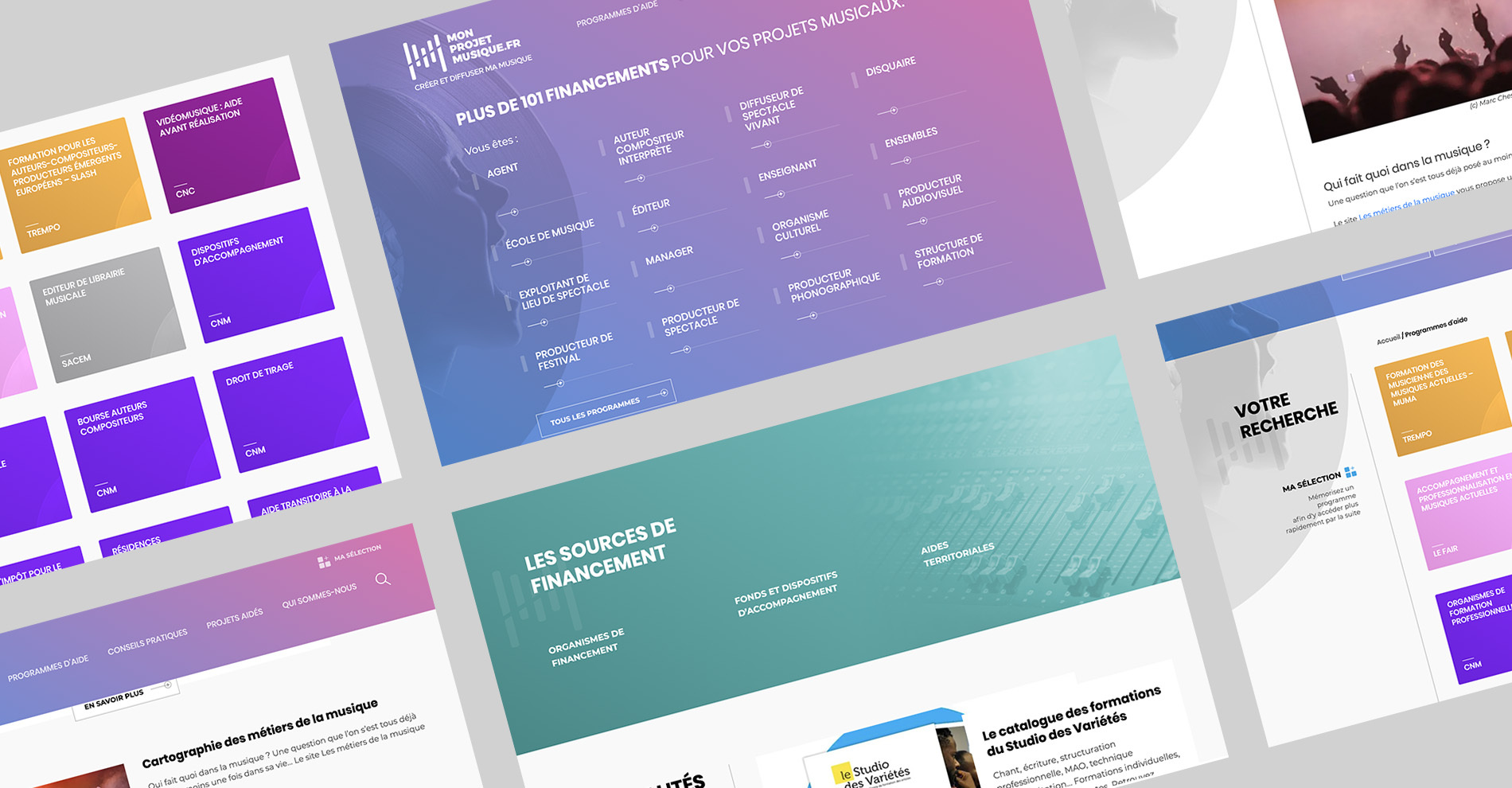 Mockup du site internet de mon projet musique de la Sacem