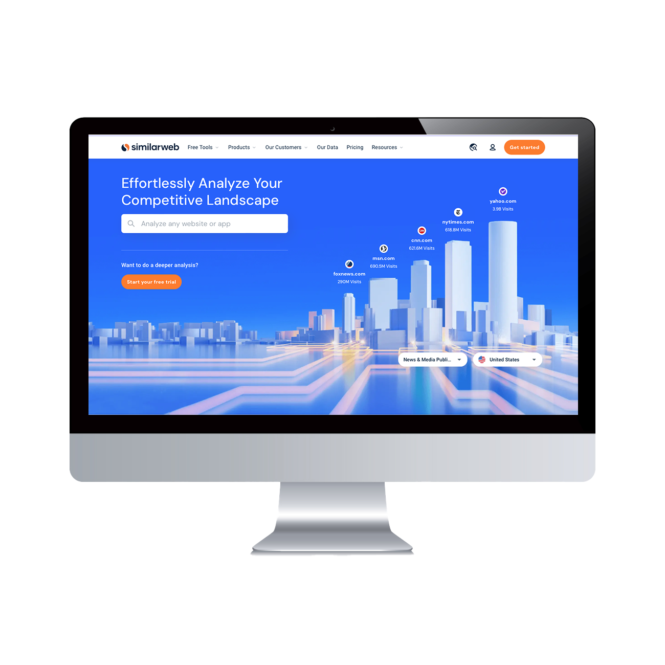 Site de similar web sur un écran de iMac